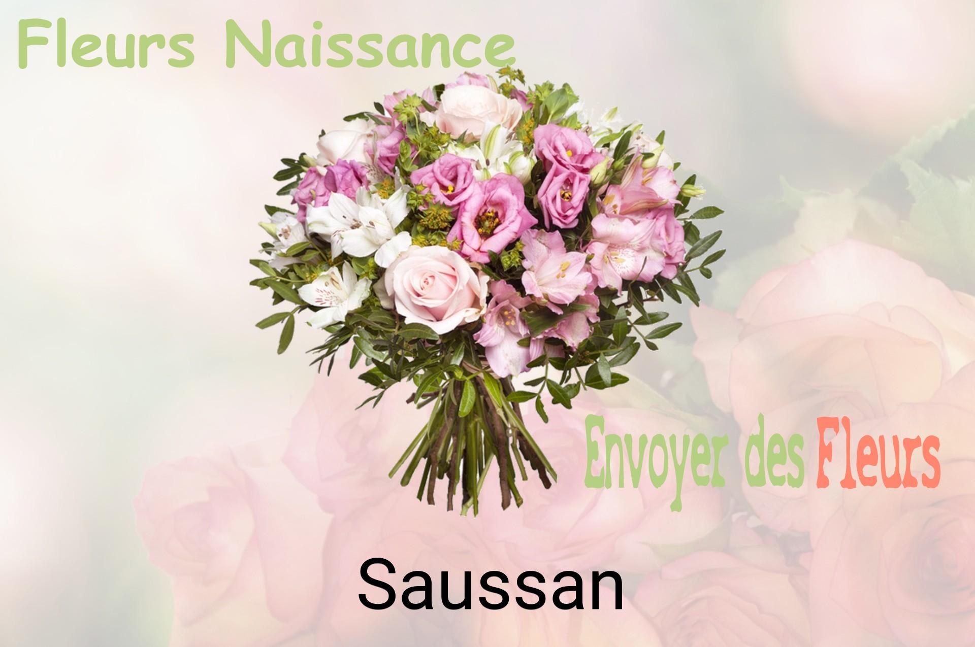 Bouquet de fleurs de naissance livré à Saussan